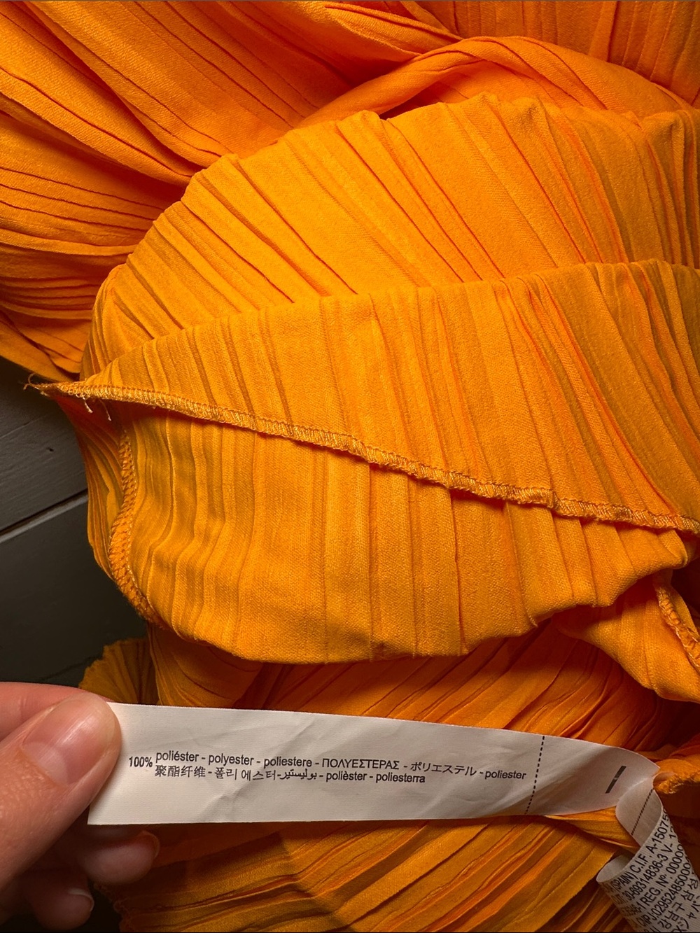 Zara Orange Pleated Halter Maxi Dress Medium - Picture 10 of 14